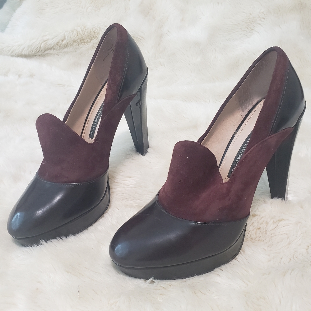Chunky Burgundy Oxford Heels